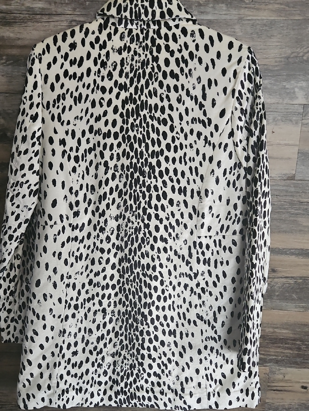 Free People Black and White Spotted Double-Breasted Blazer - Picture 2 of 6